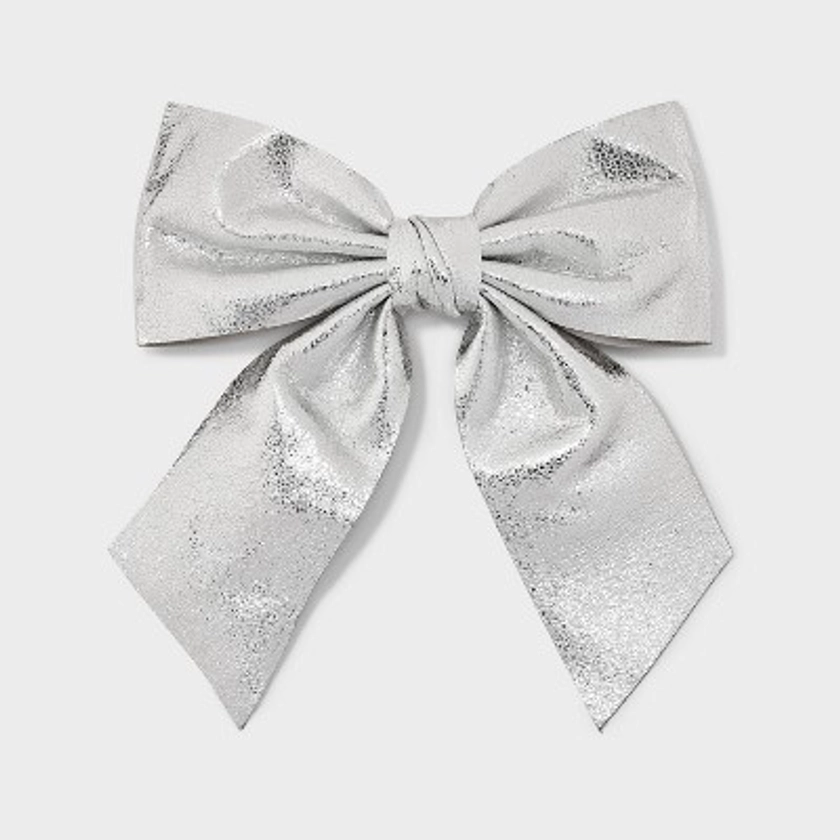 Pleather Bow Salon Hair Clip - Universal Thread™ Silver