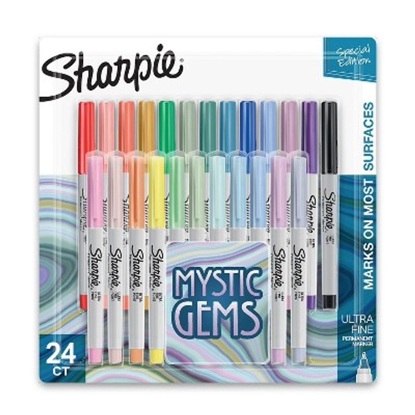 Sharpie Mystic Gems Permanent Markers Ultra Fine Tip Assorted 24/Pack (2136772)