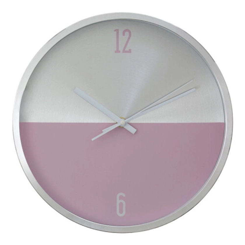 Premier Housewares Elko Silver / Pink Finish Wall Clock on OnBuy