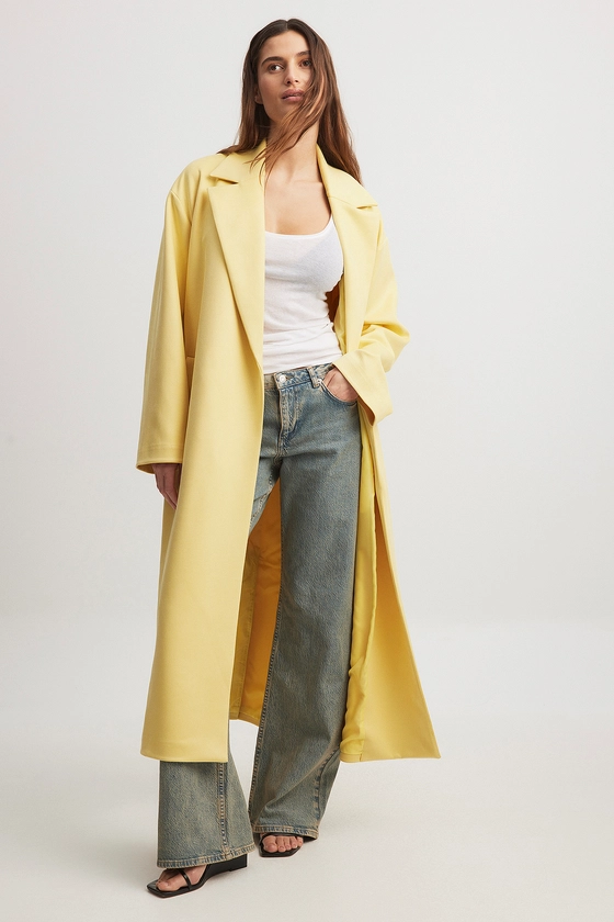 Pocket Detailed Coat Jaune