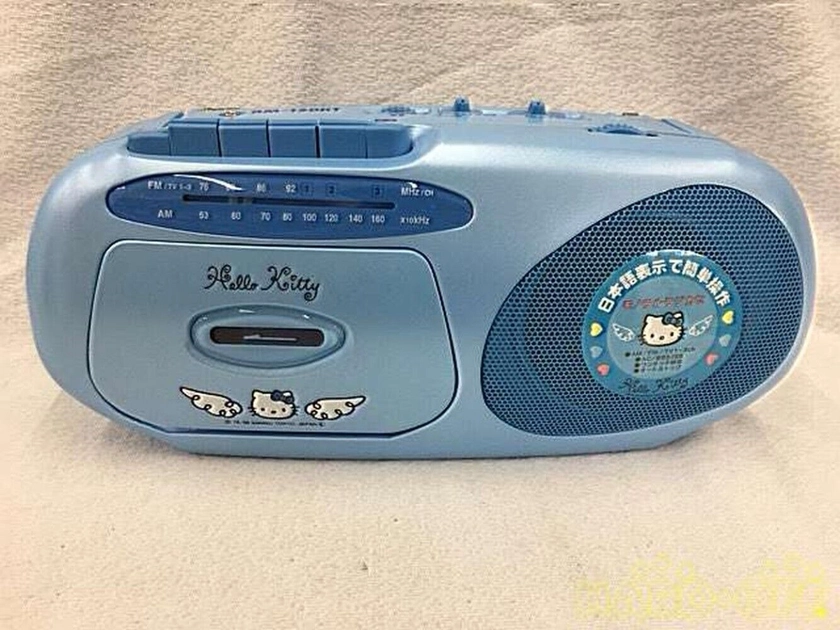 Hello Kitty Radio Cassette Recorder RM-130KT Blue Rare Japan