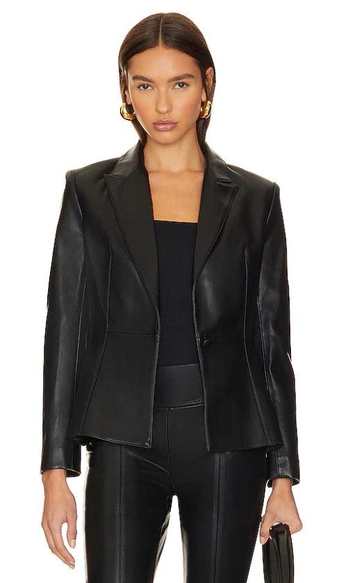 BCBGMAXAZRIA Leather Blazer in Black | REVOLVE