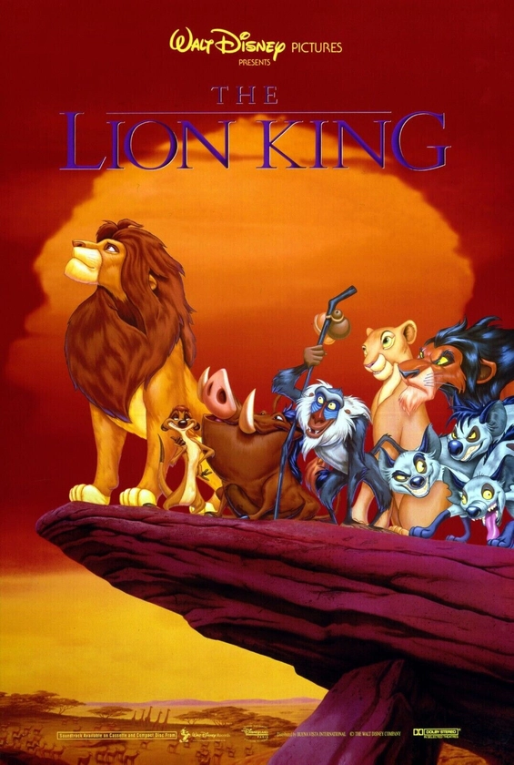 Lion King Disney Movie Poster Animated Film Print Wall Art Home Room Decor A4