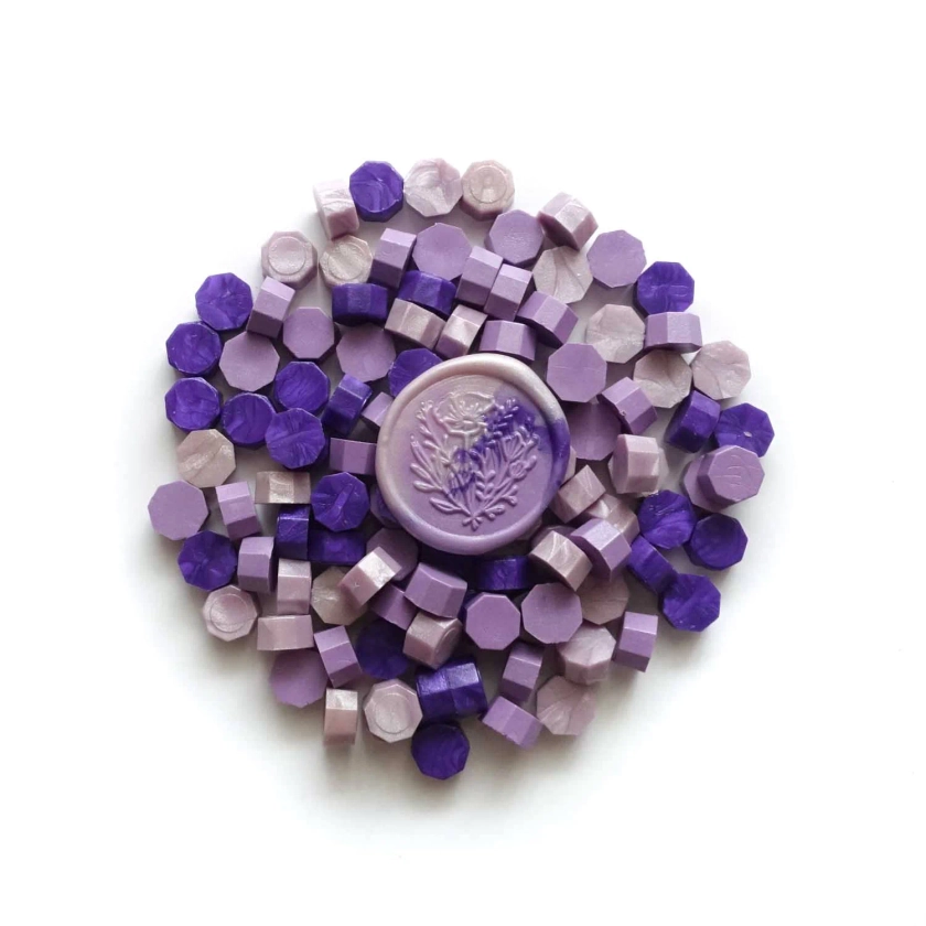 Mixed Purple Lavender Pale Lilac Royal Purple 100pcs sealing wax beads granules pellets