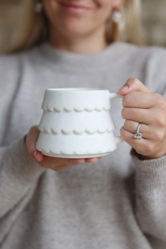 Scalloped Christmas Tree Mug | Pretty Little Home