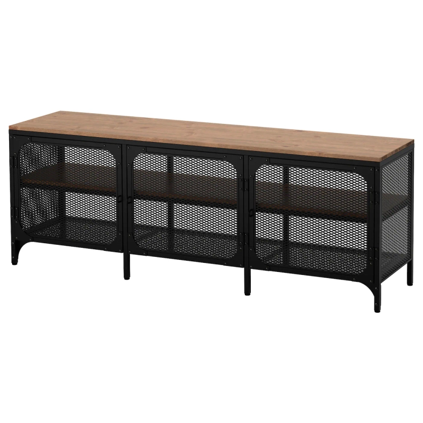 FJÄLLBO black, TV bench, 150x36x54 cm - IKEA