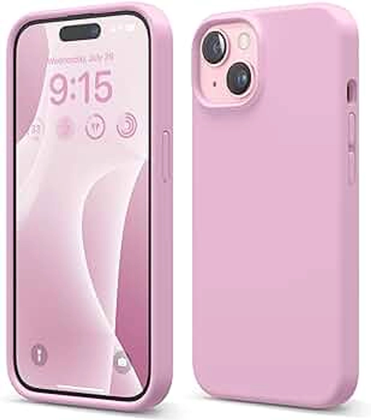 elago Coque Silicone Liquide Compatible avec iPhone 15, Silicone Qualité Supérieure, Coque Protection Intégrale [Structure Antichoc 4 Couches], Doublure Microfibre Douce Anti-Rayures (Rose Vif)