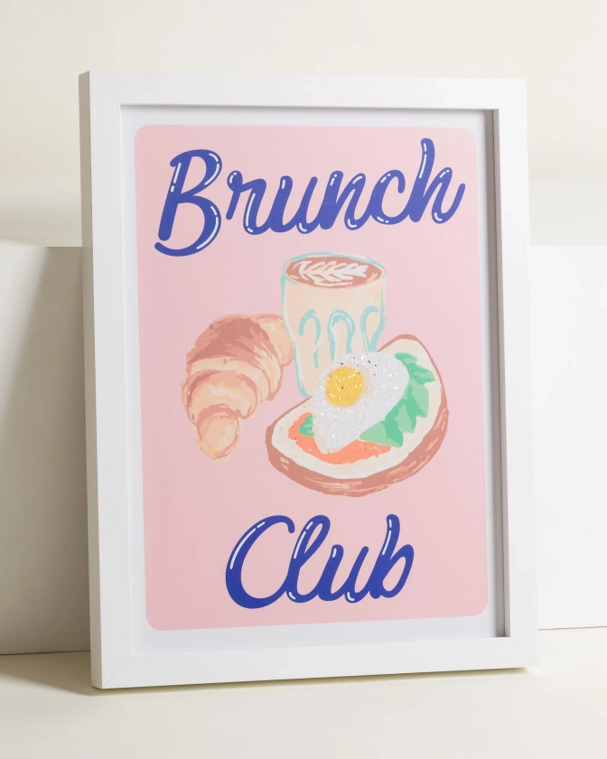 Brunch Club Diamond Dust Wall Art | Oliver Bonas