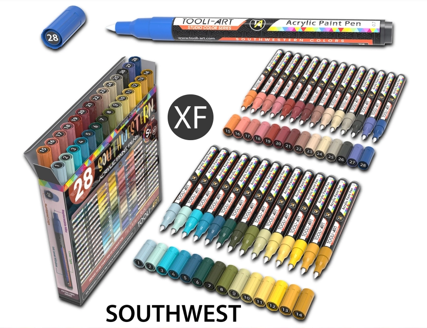 28 Southwestern Colors Acrylic Paint Pens Studio Color Series Markers Set 0.7mm Extra Fine