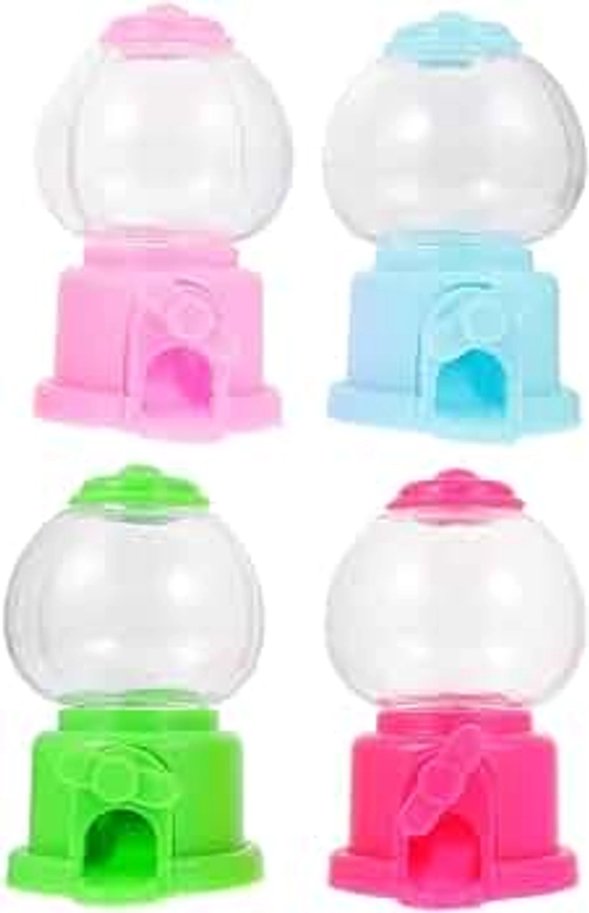 Ksrnsne Gumball Machine Mini Candy Dispenser Part 3.7 Inch Gumball Machines for Kids Party Gifts (4 Pack)