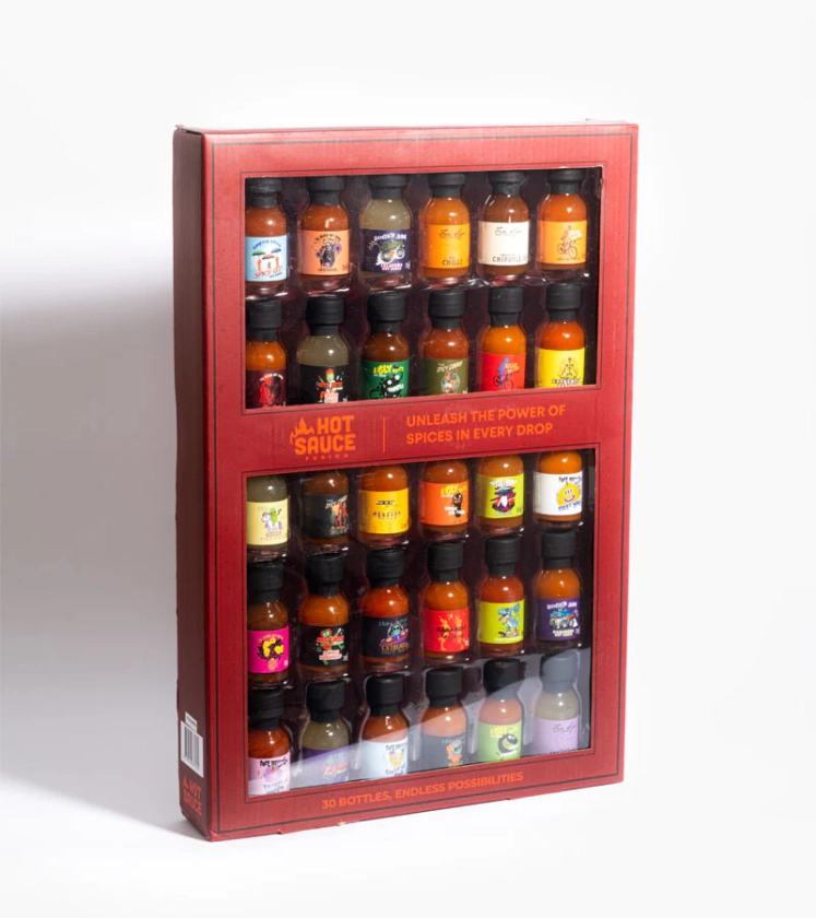 Collection de 30 sauces piquantes, sauces hot ones