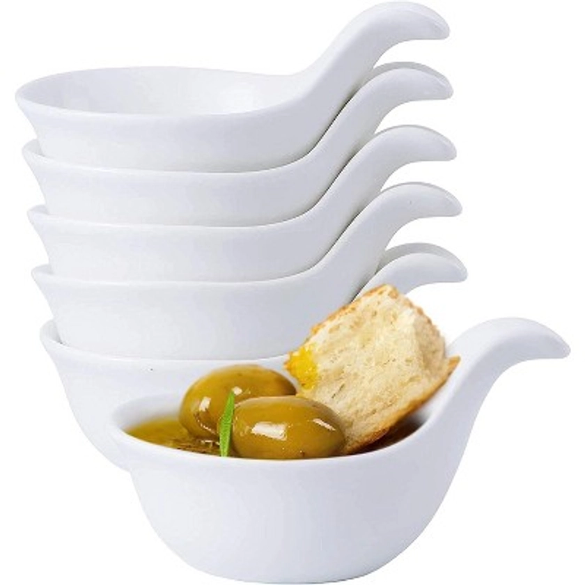 Bruntmor Porcelain Dipping Bowls - White - Set of 6