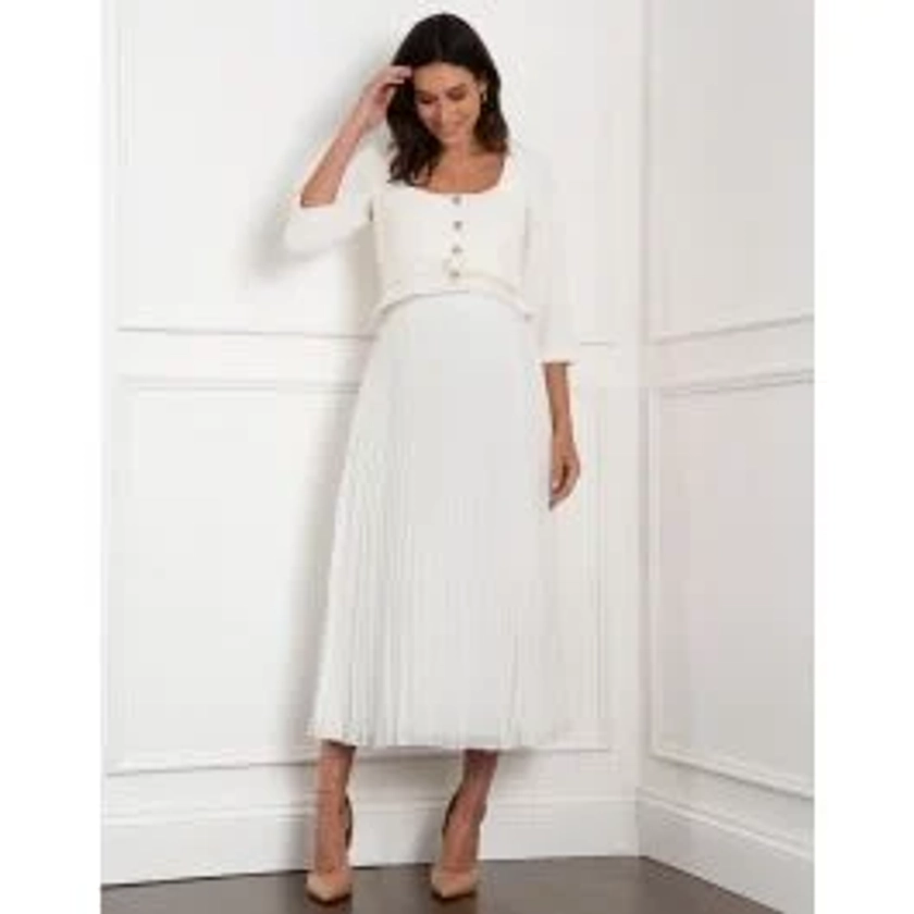 Midi Length Jacket-Style Maternity-To-Nursing Dress 