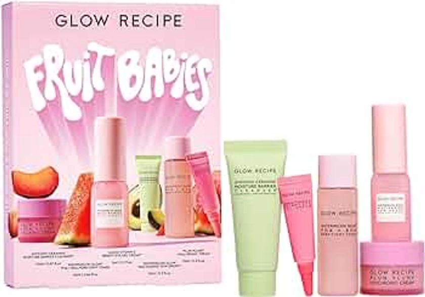 Glow Recipe Fruit Babies Skincare Kit - Gift Set with Ceramide Facial Cleanser, BHA Toner, Vitamin C Eye Cream, Hyaluronic Acid Cream & Niacinamide Dew Drops (5 Count)