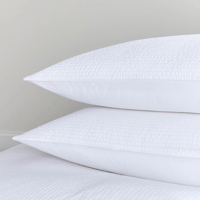 Pair of Mykonos Pillowcases - 200 Thread Count - White