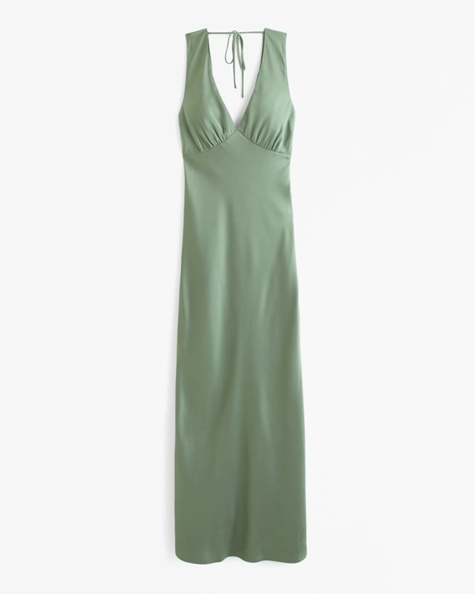 Women's Plunge Cowl Back Maxi Dress | Women's | Abercrombie.com