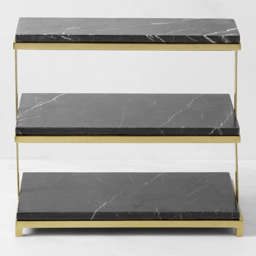 Black Marble 3-Tiered Stand