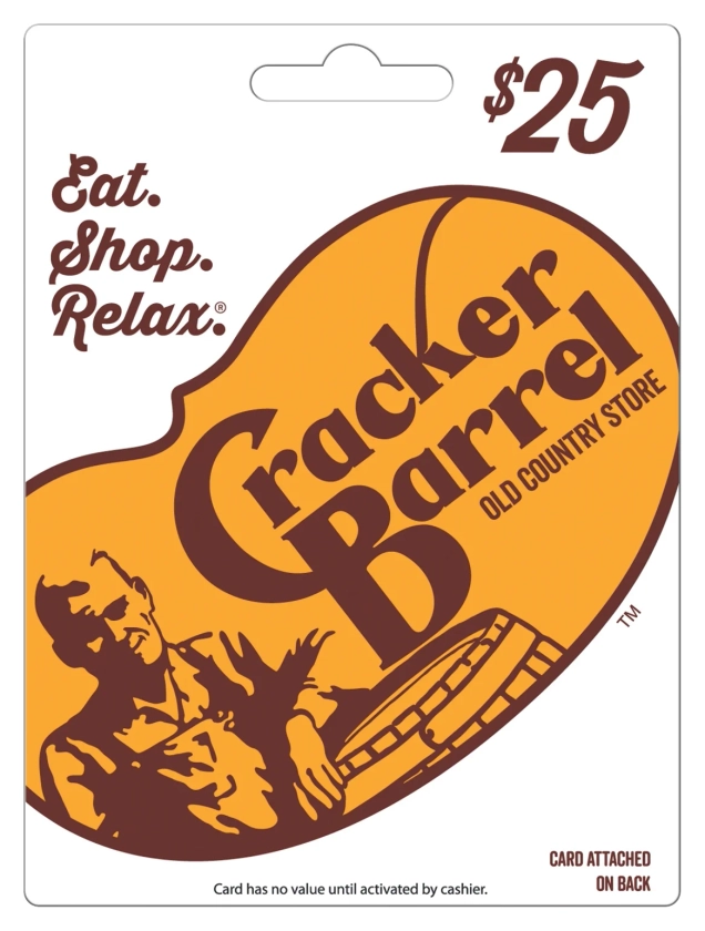 Cracker Barrel $25 Gift Card