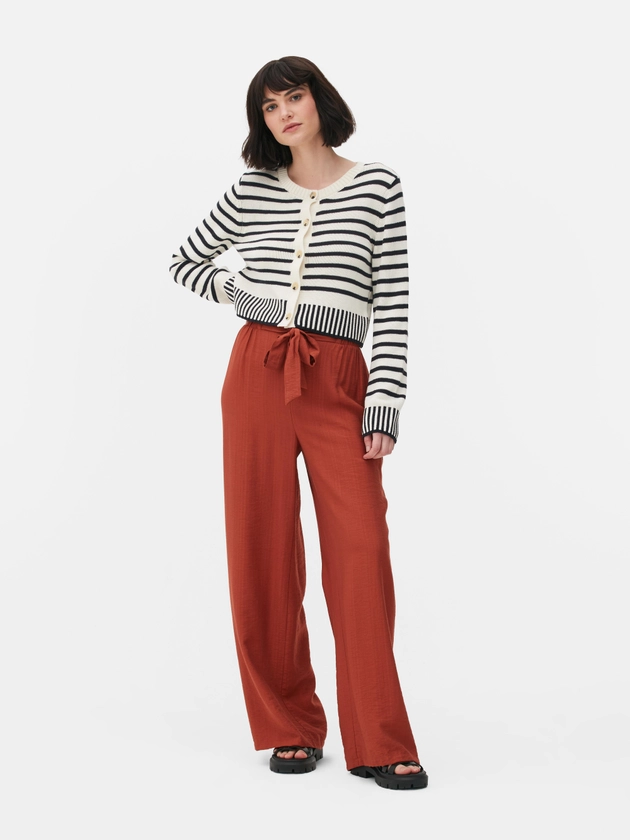 Striped Cropped Cardigan