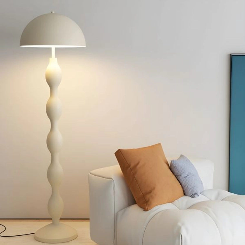 Lampe de sol élégante en colonne de fer géométrique avec interrupteur au pied dans un style moderne - 220 V-240 V Cream Lampadaire