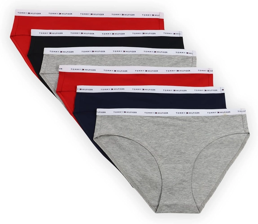 Tommy Hilfiger Womens Underwear Basics Cotton Bikini Panties, 6 Pack