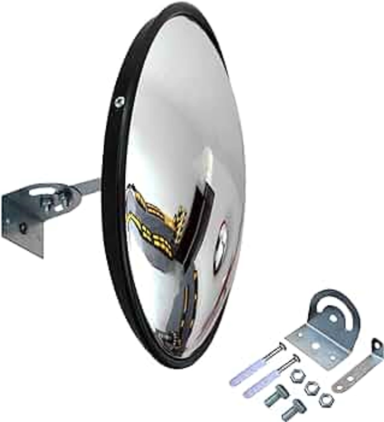 Convex Corner Mirror - 12" Security Mirrors for Business, Garage, Warehouse, Blind Spot, Office and Traffic Security, Backup Mirror for Driveway with Clear view