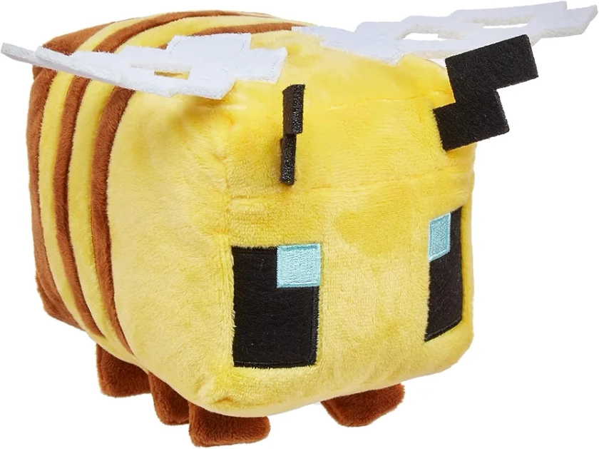 Mattel Minecraft Basic 8-inch Plush Bee Stuffed Animal Figure, Soft Doll Inspired by Video Game Character