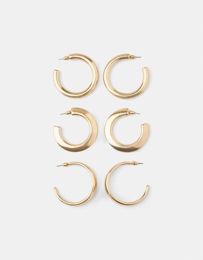 3-pack of hoop earrings - Jewellery - BSK Teen