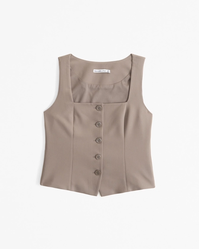 Women's The A&F Mara Tailored Vest Squareneck Set Top | Women's Tops | Abercrombie.com