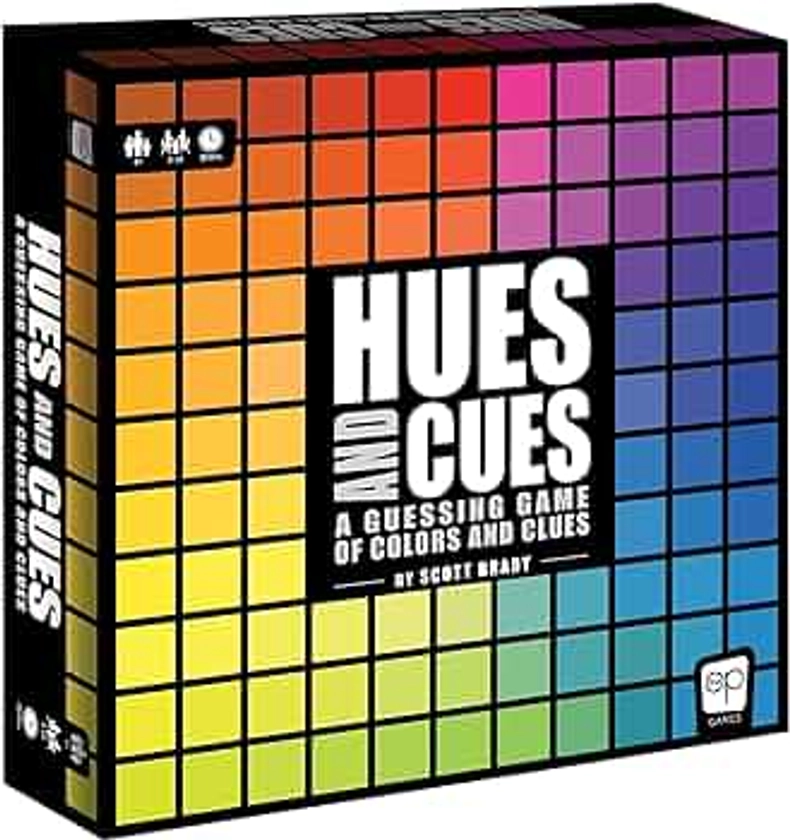 HUES and CUES - Vibrant Color Guessing Board Game for 3-10 Players Ages 8+, Connect Clues and Guess from 480 Color Squares