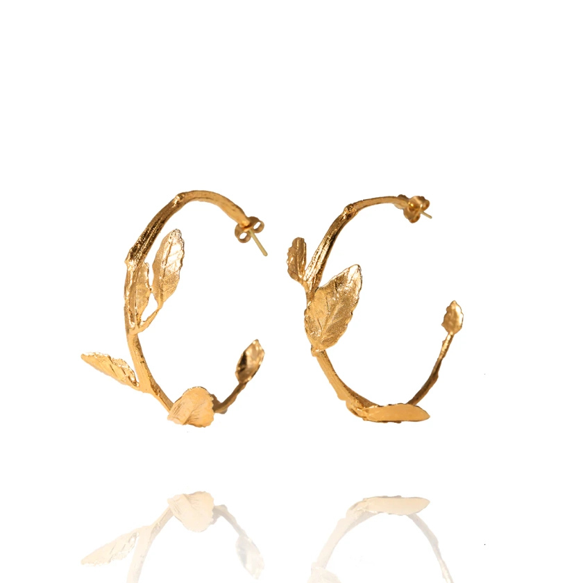 Gold Leaf Hoops