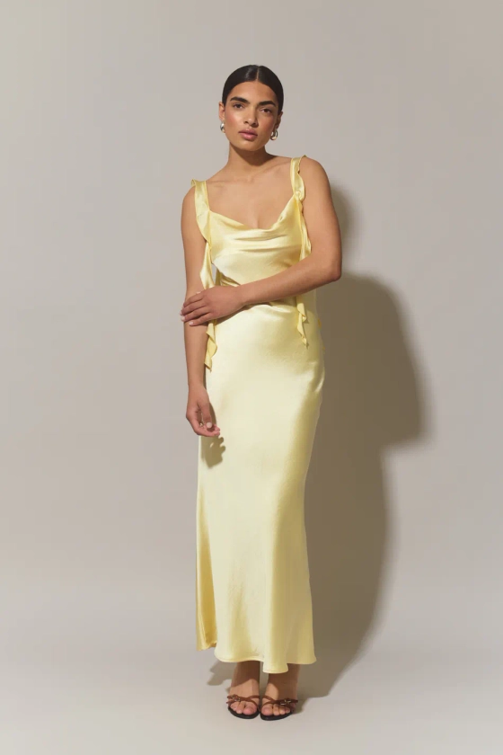Frill dress - Yellow - Women - Gina Tricot