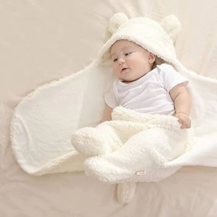 Unisex Baby Sleeping Bag Newborn Clothes Cute Thick Cotton Blanket Plush Wrap Blanket (White) : Amazon.nl: Baby Products
