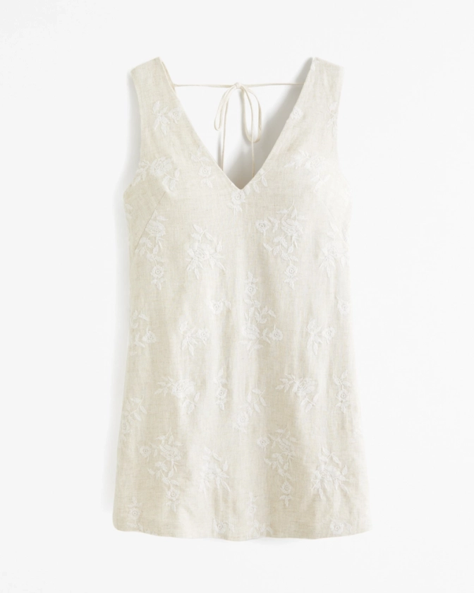 Women's Embroidered Linen-Blend Mini Dress | Women's Sale | Abercrombie.com