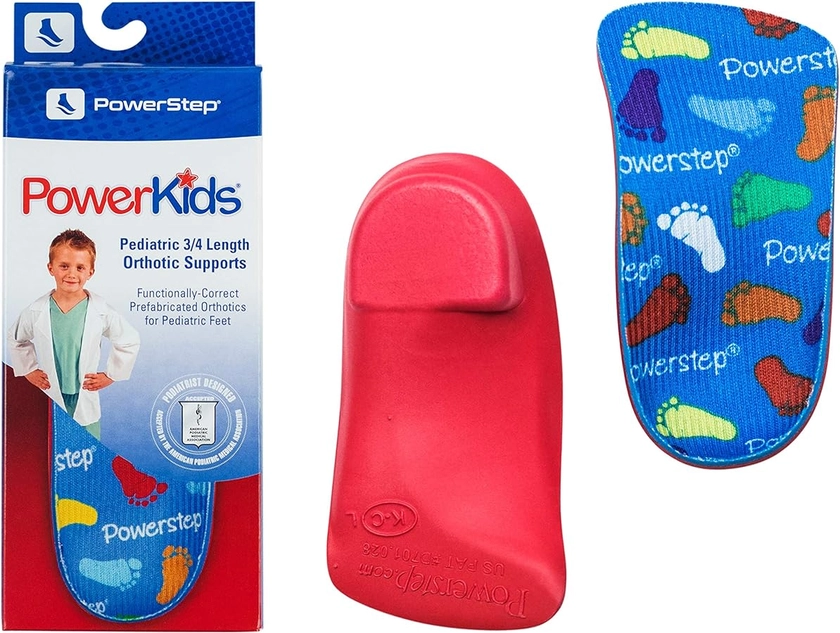 Powerstep Insoles, PowerKids 3/4, Youth Pain Relief Shoe Insert, Relief & Prevention Sever's Disease, For Kids Ages 1-3