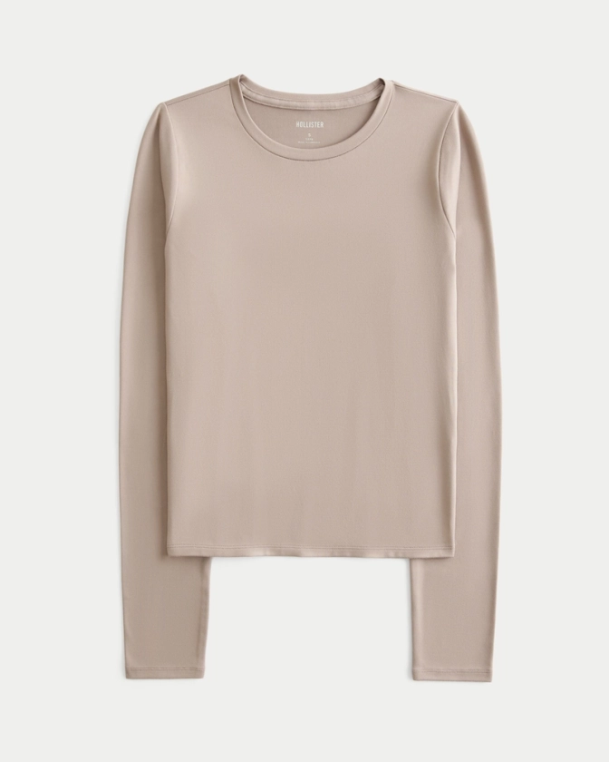 Women's Soft Stretch Seamless Fabric Long-Sleeve Crew Top | Women's Tops | HollisterCo.com