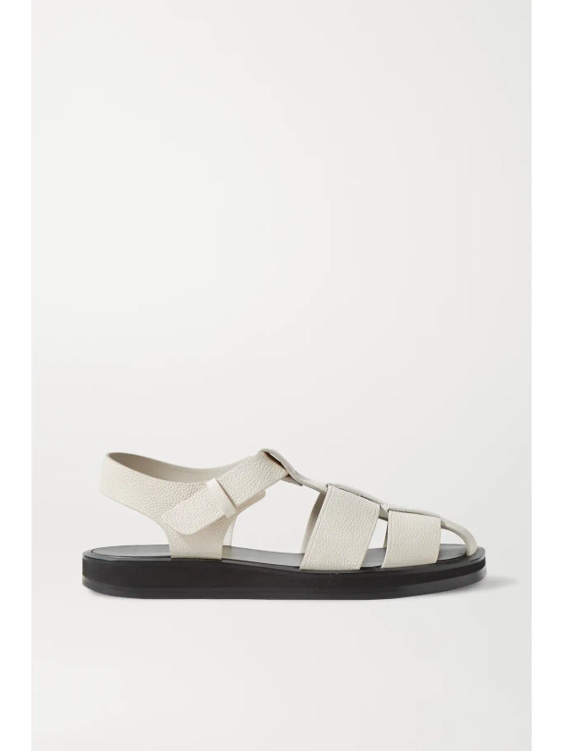 THE ROW Fisherman woven textured-leather sandals