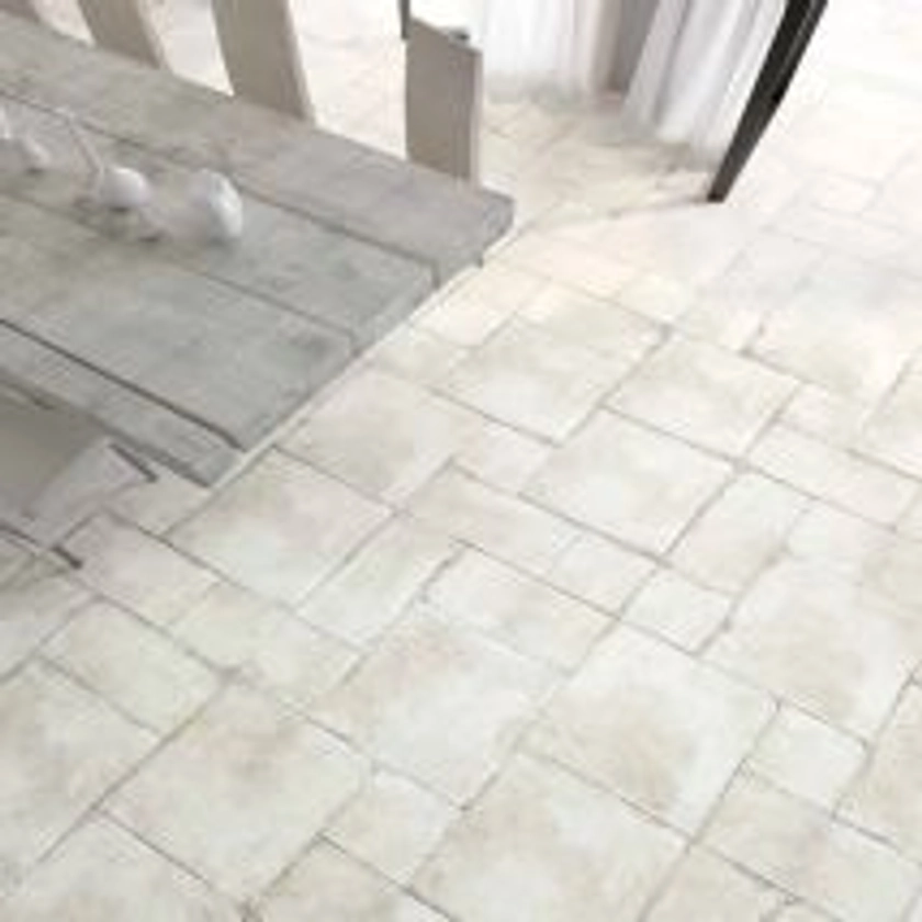 Seville Olimpia White 12x24 Travertine Look Matte Porcelain Tile