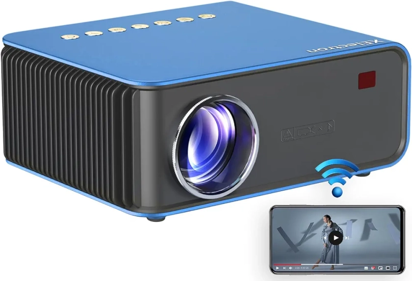 XElectron WiFi S2 720p Native Resolution Full HD 1080p Support Projector | 150" (381 cm) Display | 2600 Lumen (240 ANSI) | Screen Mirroring, YouTube | HDMI, AV, USB, Audio Out Connectivity T4 (Blue) : Amazon.in: Electronics