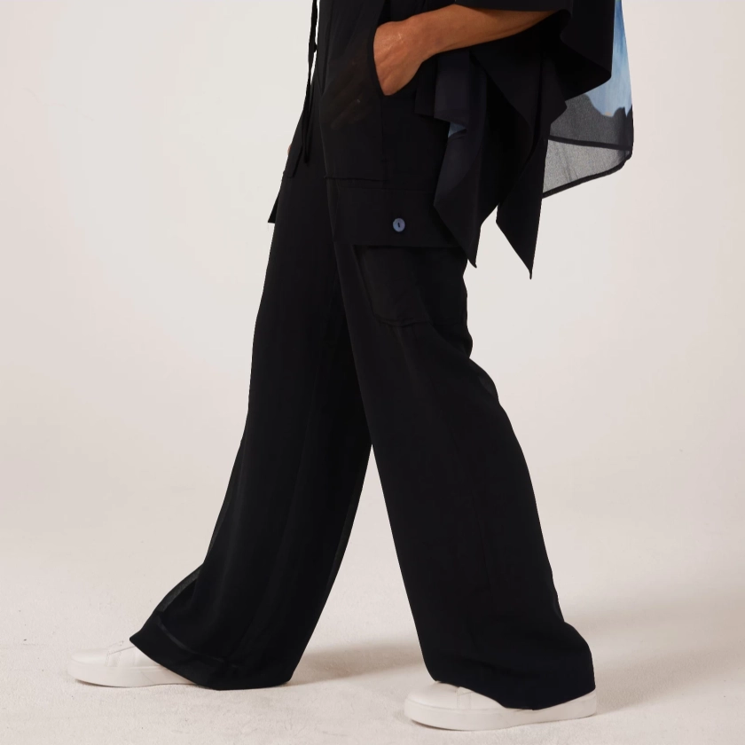 WynneLayers Chiffon Cargo Trousers - QVC UK