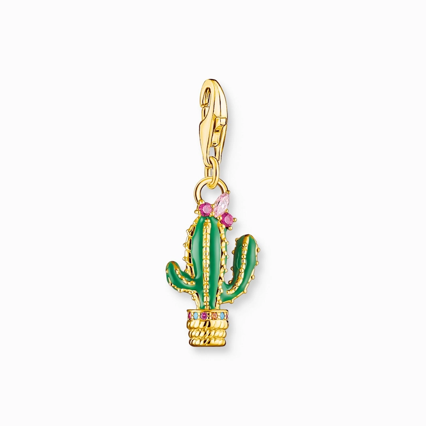 Pendentif Charm cactus vert plaqué or | THOMAS SABO