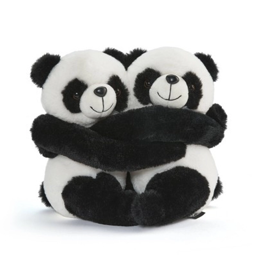 FAO Schwarz 9" Hugging Panda Bears 2pc Toy Plush