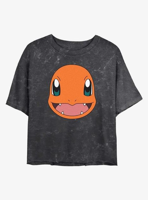 Pokemon Charmander Face Mineral Wash Womens Crop T-Shirt | BoxLunch