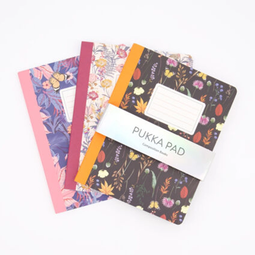 Three Pack Multicoloured Composition Notebooks - TK Maxx UK