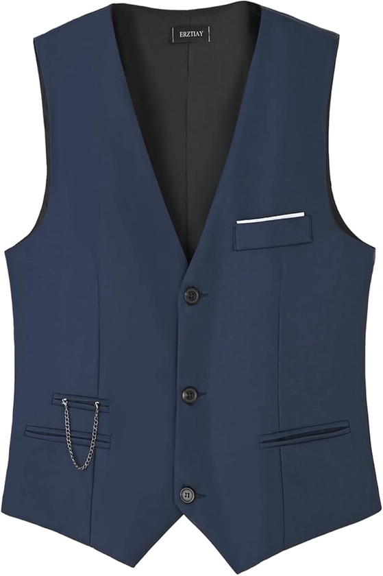 Amazon.com: ERZTIAY Men's Vest Formal Dress Business Slim Fit Sleeveless Vest Waistcoat (Small, White) : Clothing, Shoes & Jewelry