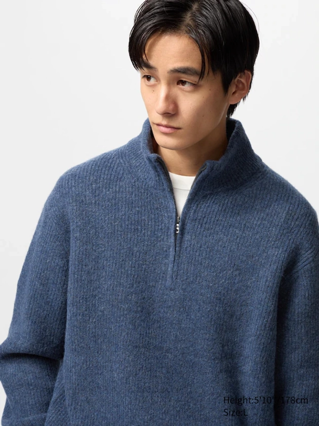 Pull en Maille Soufflée Yarn Col Zippé pour Homme | UNIQLO FR