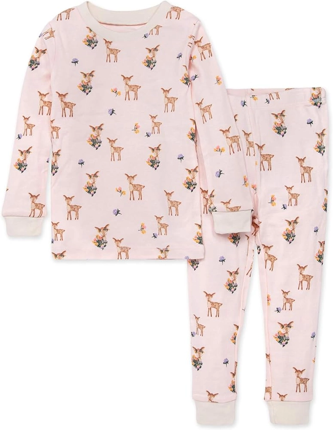 Burt's Bees Baby Baby Girls' Pajamas, Tee and Pant 2-Piece Pj Set, 100% Organic Cotton