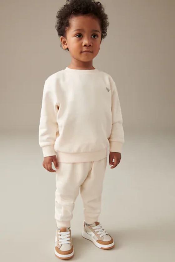 Buy Ecru White Jersey Sweatshirt And Joggers Set (3mths-7yrs) from the Next UK online shop
