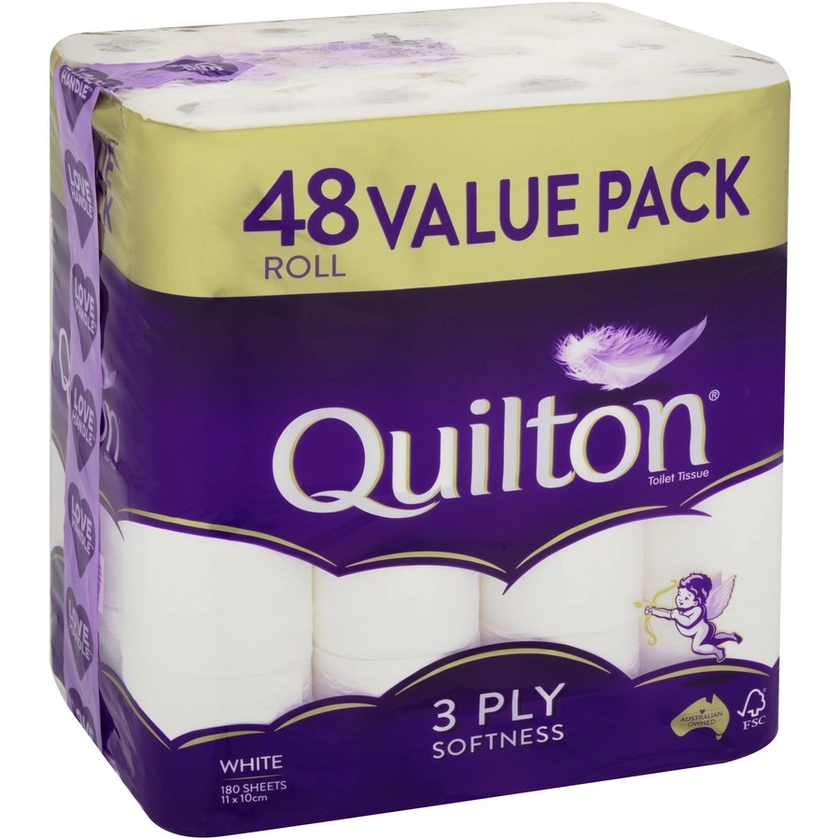 Quilton 3ply White Toilet Tissue 48 Pack | BIG W