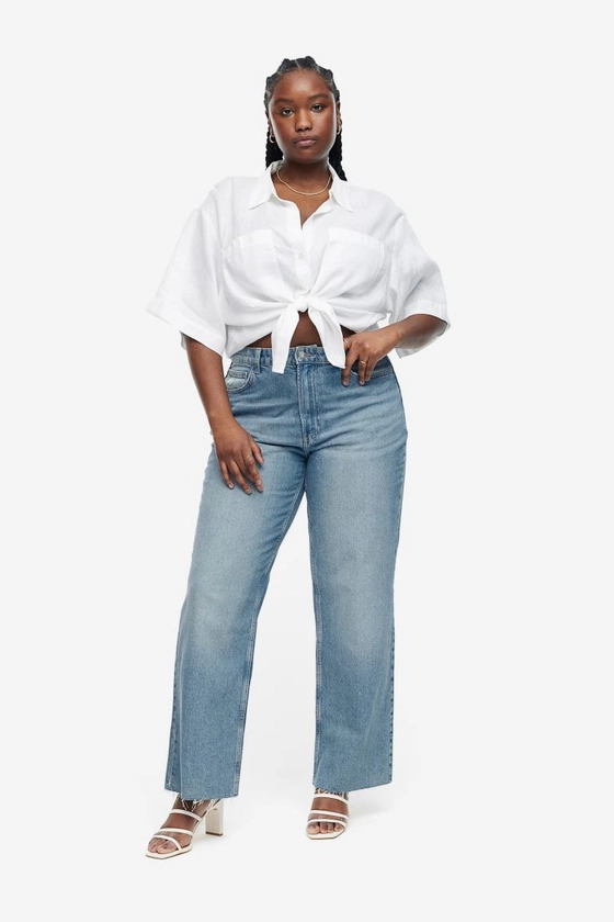 Curvy Fit Wide Ultra High Jeans - Bleu denim - FEMME | H&M FR